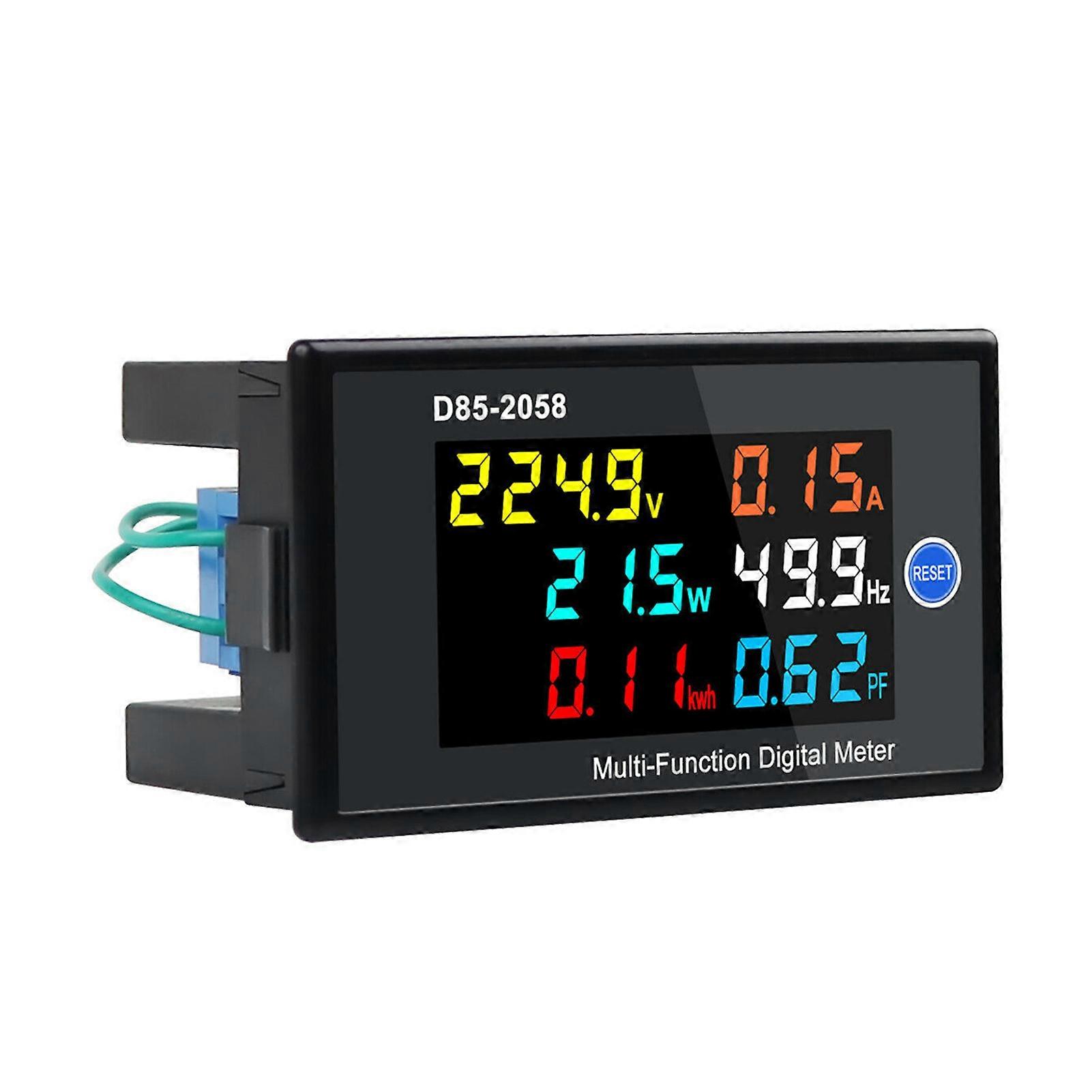 Multi-Function Single Phase Digital LCD Display AC Voltage AC Current Frequency Electric Energy Power Factor Measurement Meter Monitor