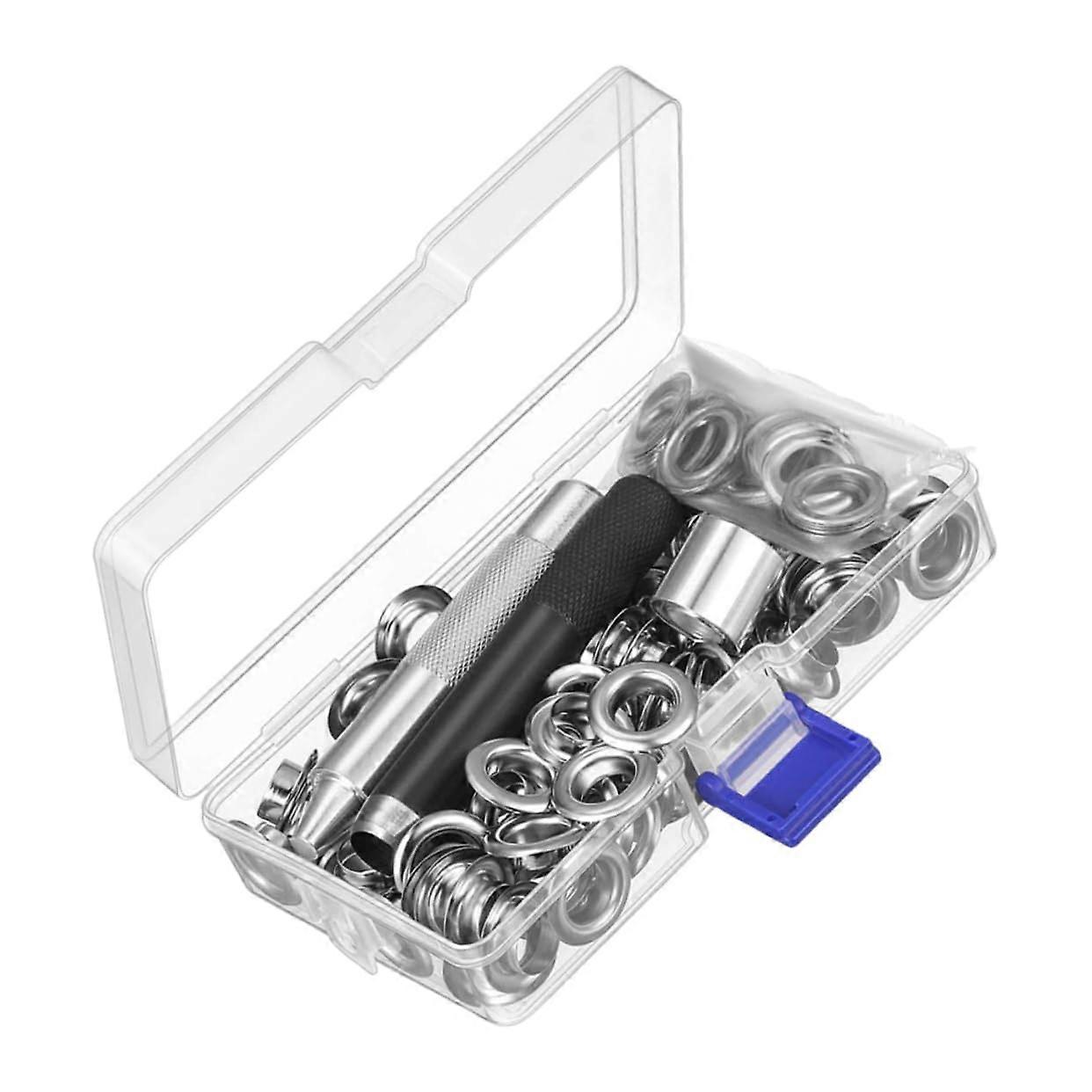 1satz Metal Grommets and Eyelets Tool Kit with Storage Box for Curtains, Clothing, Tarps, and Tents, Versatile Use