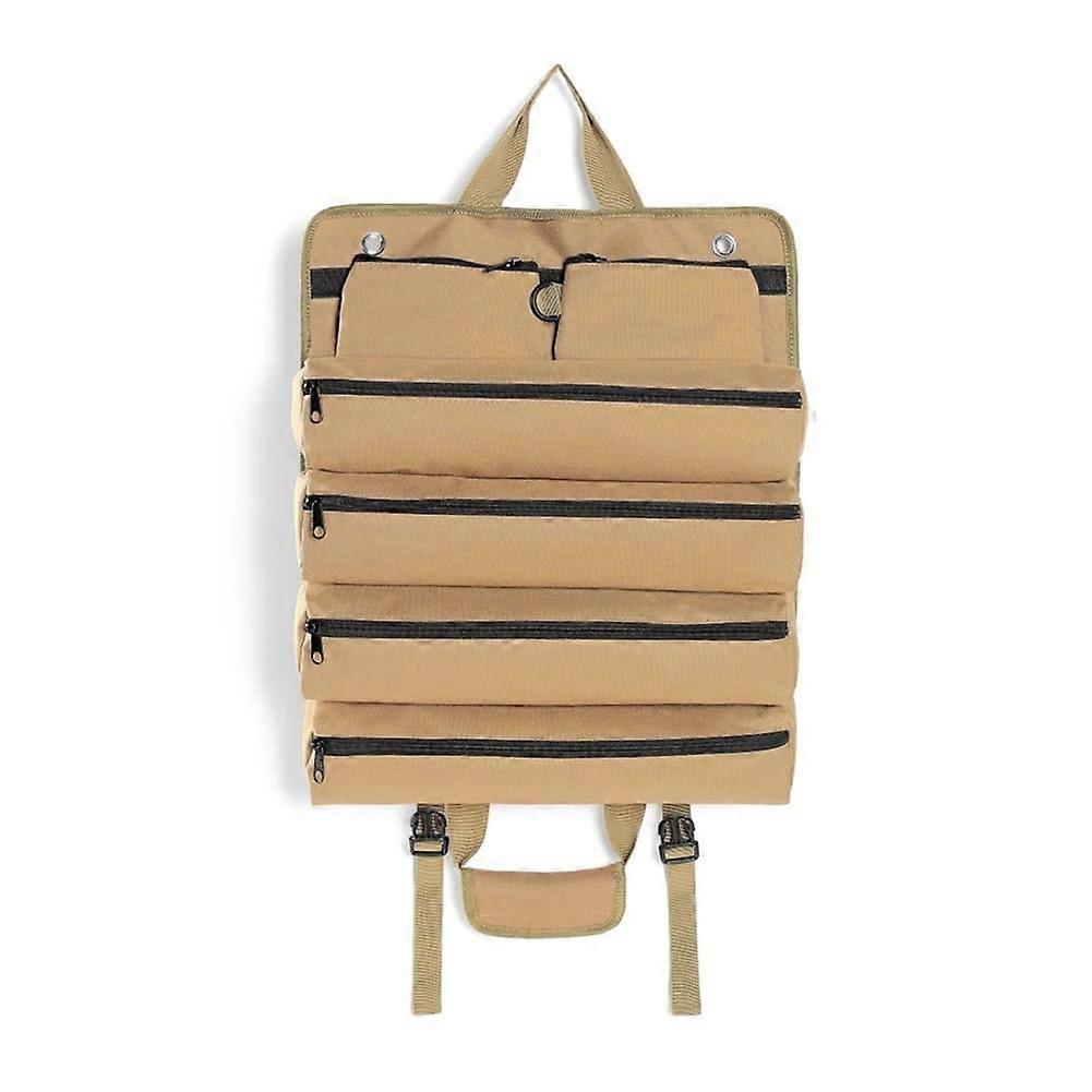 Wrench Roll-Up Pouch With Removable Pockets For Mechanics And Electricians, Zippered Tool Bag Portable Organizer