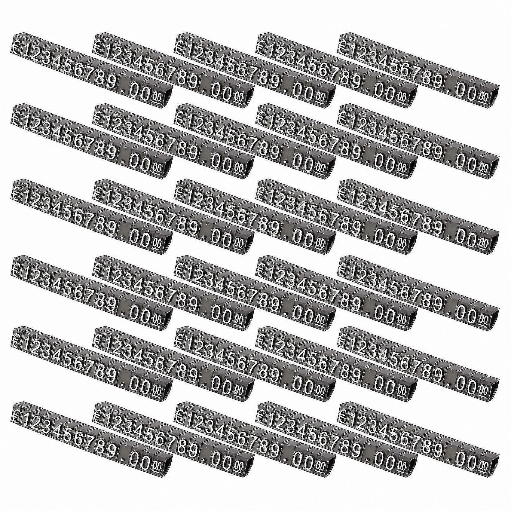 Adjustable Number Stand Frame Tags for Price Display, 30 Sets of Plastic Cube Labels for Shop Use