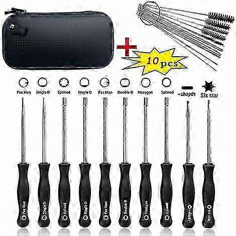 10 Carburetor Adjustment Screwdrivers for 2-Stroke Chainsaws & Roto Fans with Case, Brush & Cleaning Kit