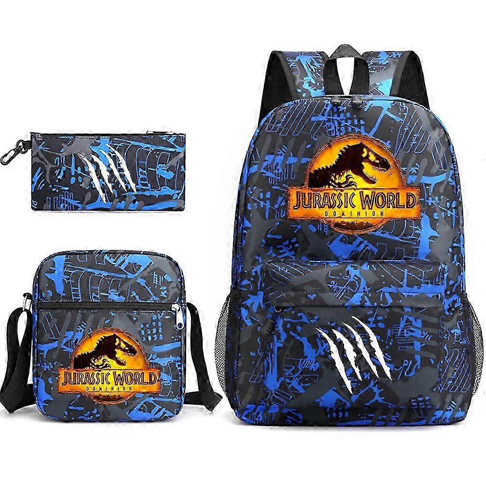 Jurassic World School Bag Backpack Pencil Case Shoulder Bag Three-piece Set _27