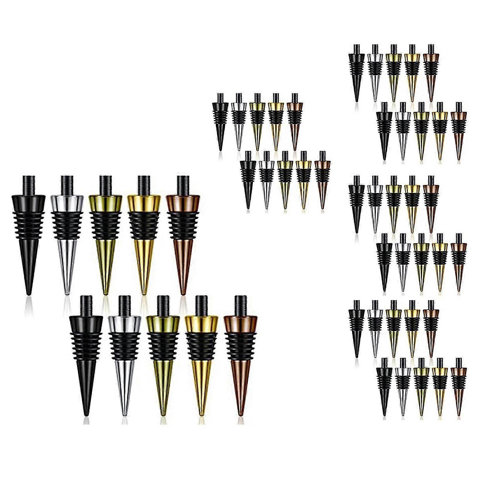 50-Pack Wine Stopper Inserts - Metal Threaded Post for DIY