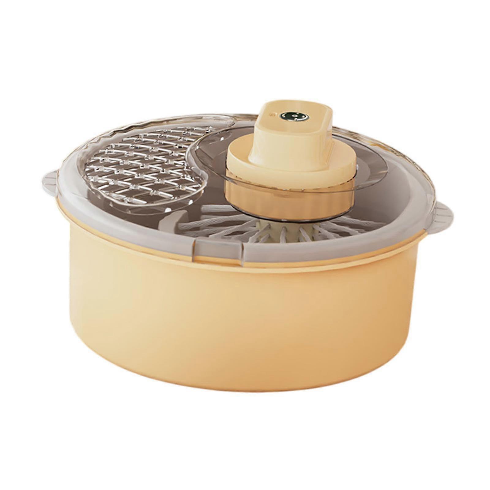 Electric Salad Washer and Vegetable Cleaner, Yellow Kitchen Strainer and Food Dryer Tool for Fruits and Greens