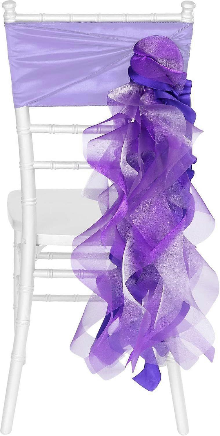 10 Pk, Curly Willow Chair Sash Material: Taffeta & Organza Approx. 29" Long & 14