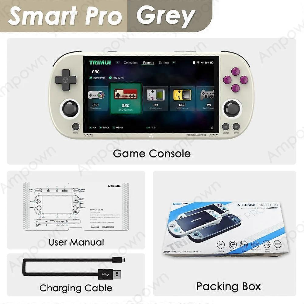 Trimui Smart Pro Handheld Game Console 4.96'' IPS Display Linux System Joystick RGB Lighting Smartpro 