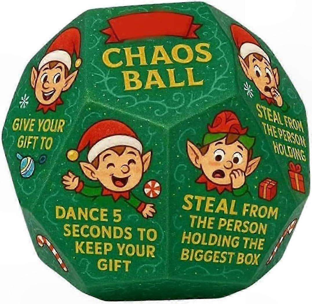 Funny Holiday Gift Exchange Dice Game, 12 Unique Sides, Creative Party Game for Christmas, 8 x 8 cm