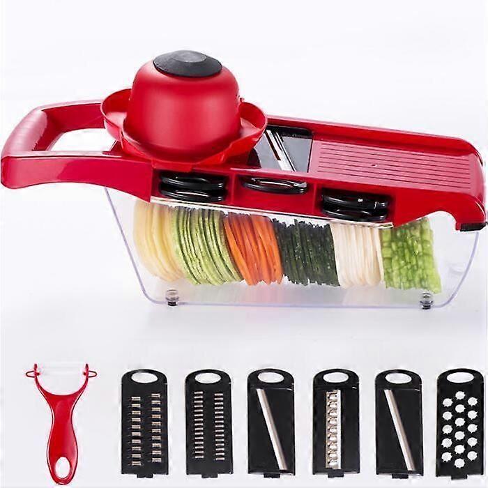 Mandoline Vegetable Cutter Grater Chopper 6 + 1 Multi-function Slicer, Cuts Fruits and Vegetables, Mandoline Vegetable Slicer,
