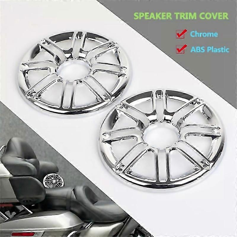 For Chrome Rear Speaker Trim Grill Cover For Tri Glide