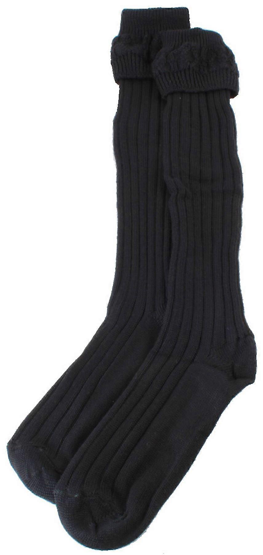 Locharron of Scotland Harris Kilt Hose - Black