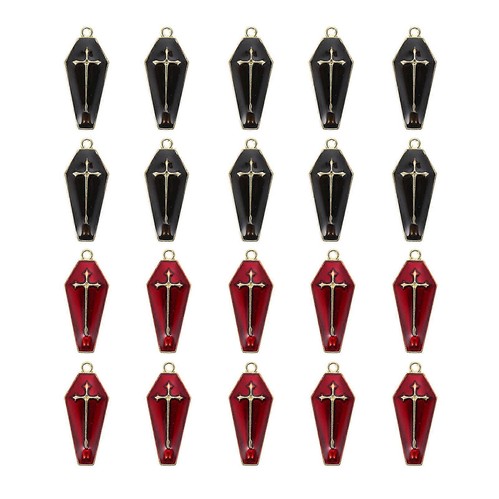 Assorted Color Cross Shape Necklace Charms for DIY Earrings Bracelets Keychains Made of Alloy 20Pcs