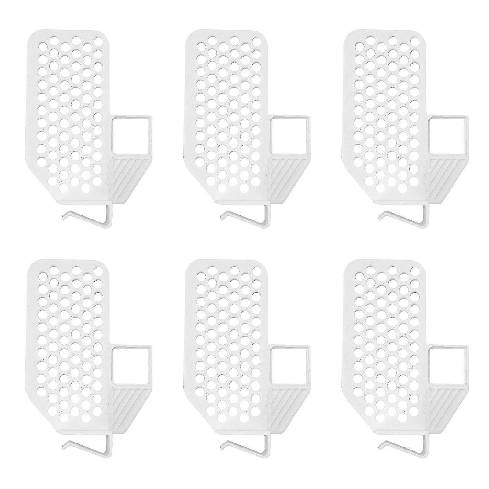 Multipurpose Kitchen Storage Shelf Sturdy Plastic Adjustable Dividers for Fridge Cabinet Organization  White