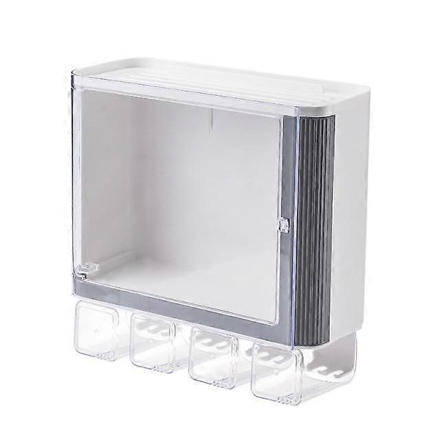 Wall Mount Bathroom Accessories Organizer Set  Toothpaste Dispenser|Toothbrush Holders
