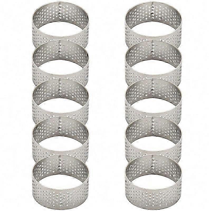 10 قطع 4.5 سنتيمتر جولة غير القابل للصدأ مثقبة سلس تورتة الدائري كيشي الدائري تورتة عموم فطيرة تورتة الدائري مع H