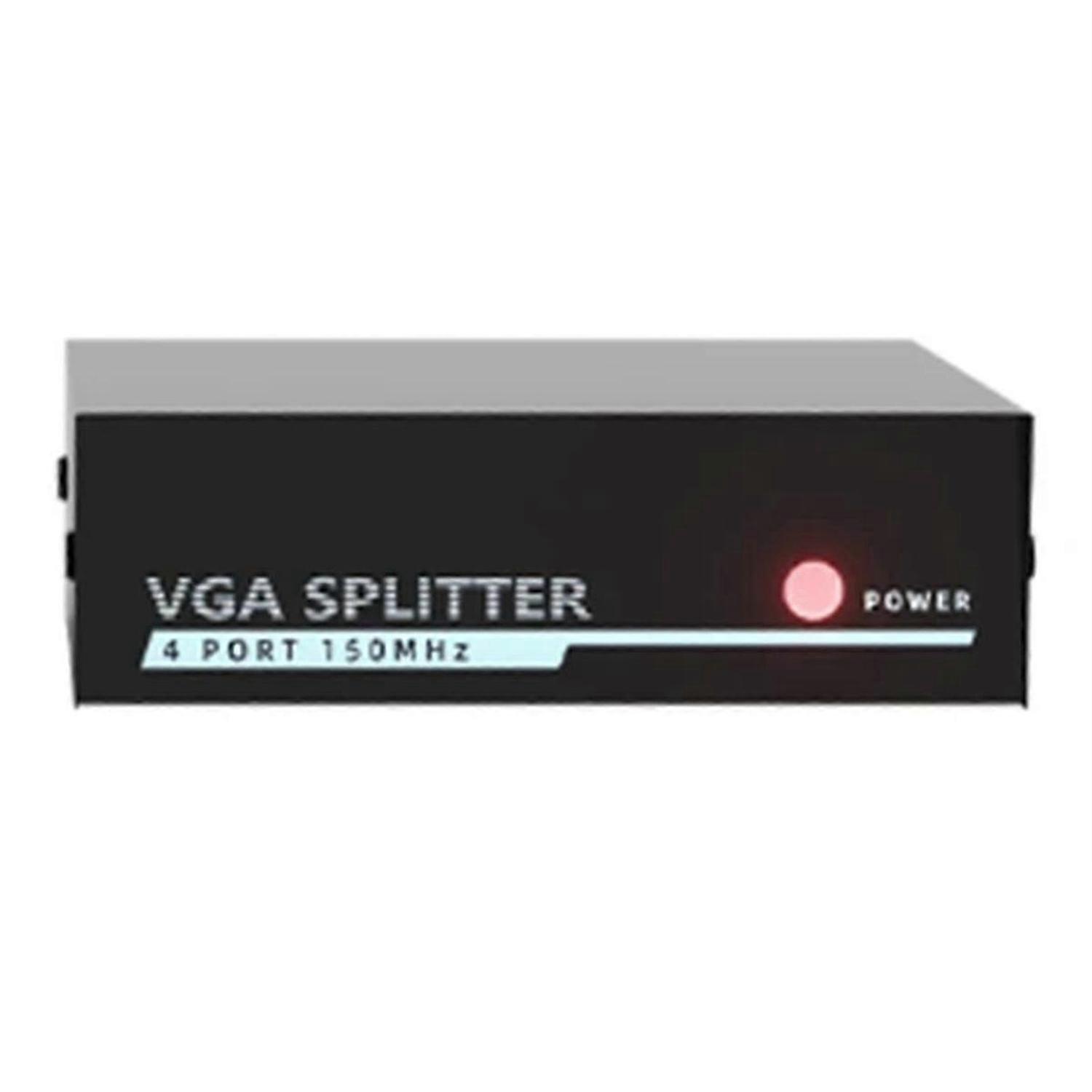 1x4 VGA Splitter 1080P 60Hz Video Splitter Adapter 1 in 4 Out for PC Host to TV Monitor Projector