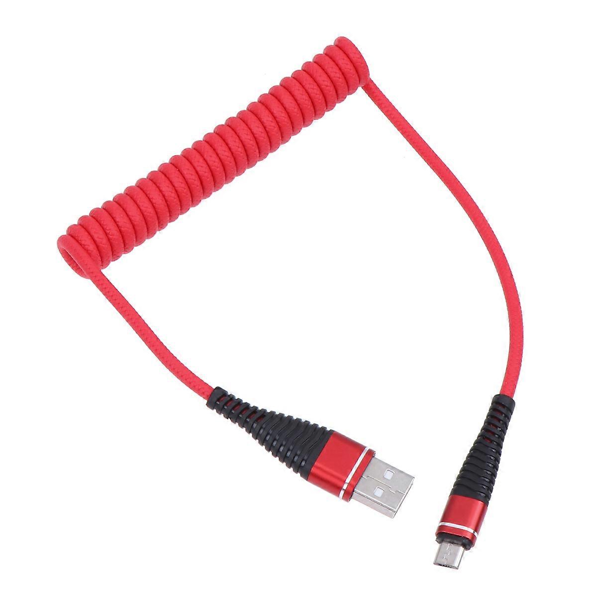 Retractable Phone Cord Mobile Data Cable Charging for Devices Red Compact Useful 1Pack