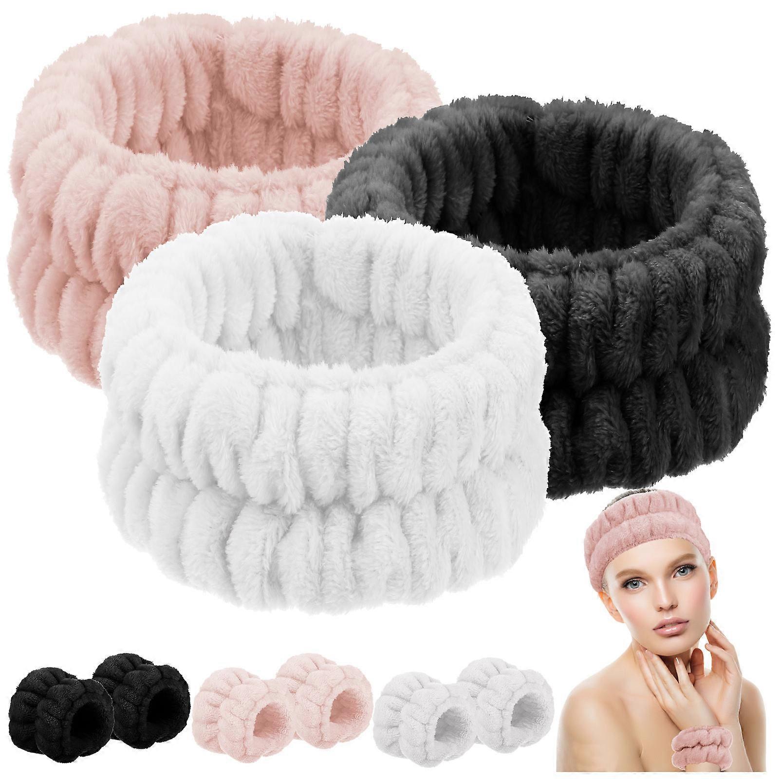 Spa Headband and Wristband for Facial Care 9Pcs Assorted Color Pack