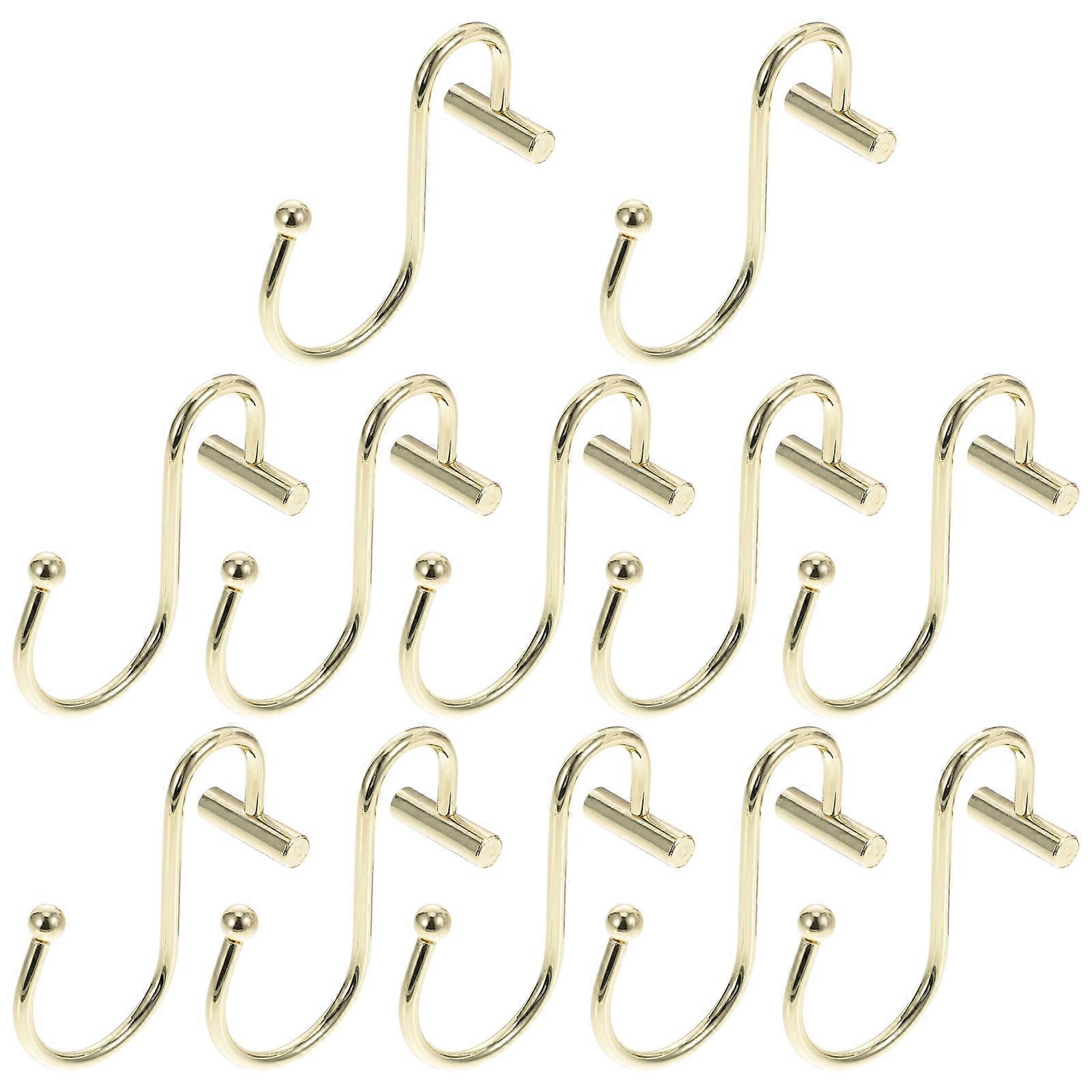 Household Sliding Curtain Hooks T Shaped Iron 7.3x3.2CM Modern Style Easy Installation 12Pcs