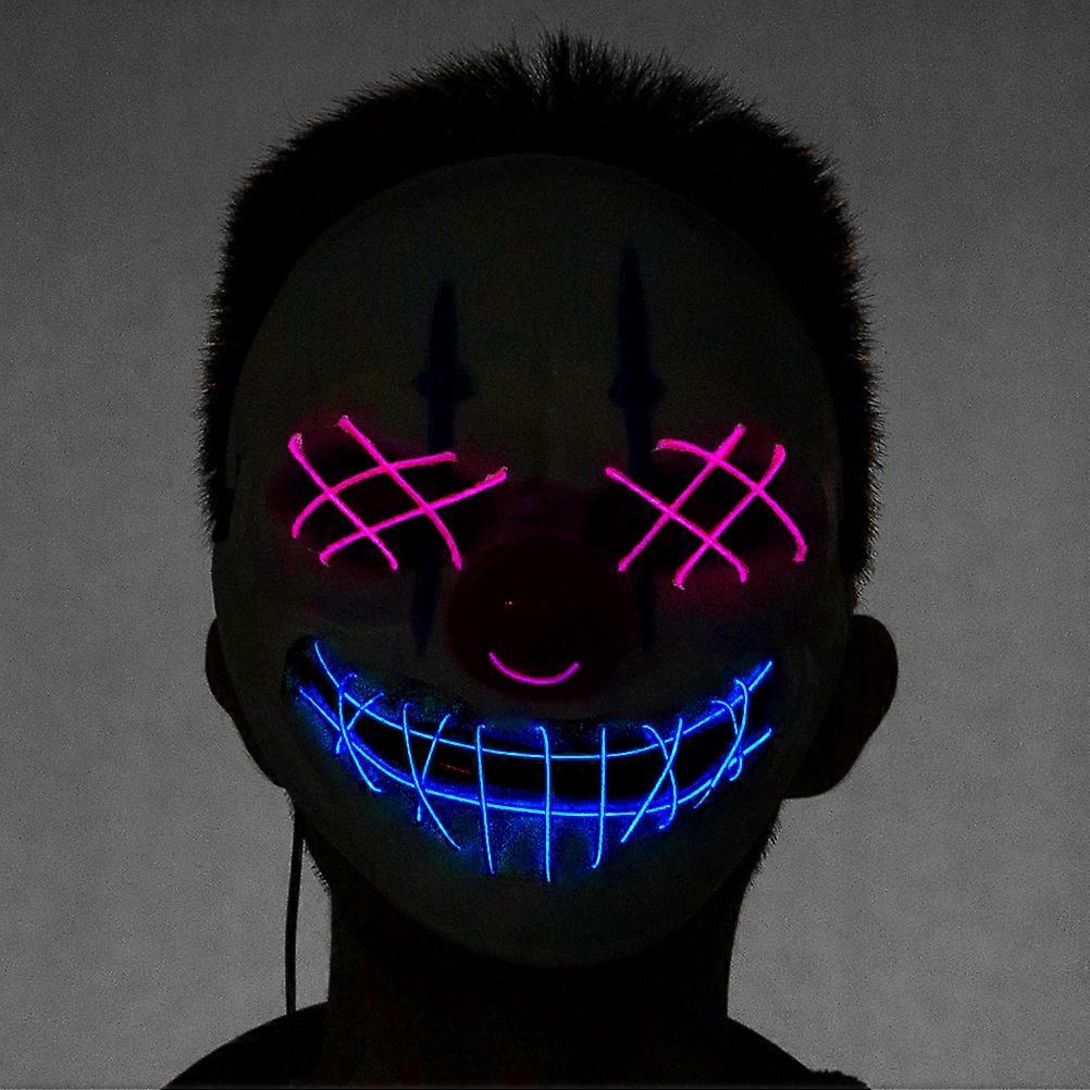 Luminous Mask Clown Face Mask for Decoration White Halloween Party
