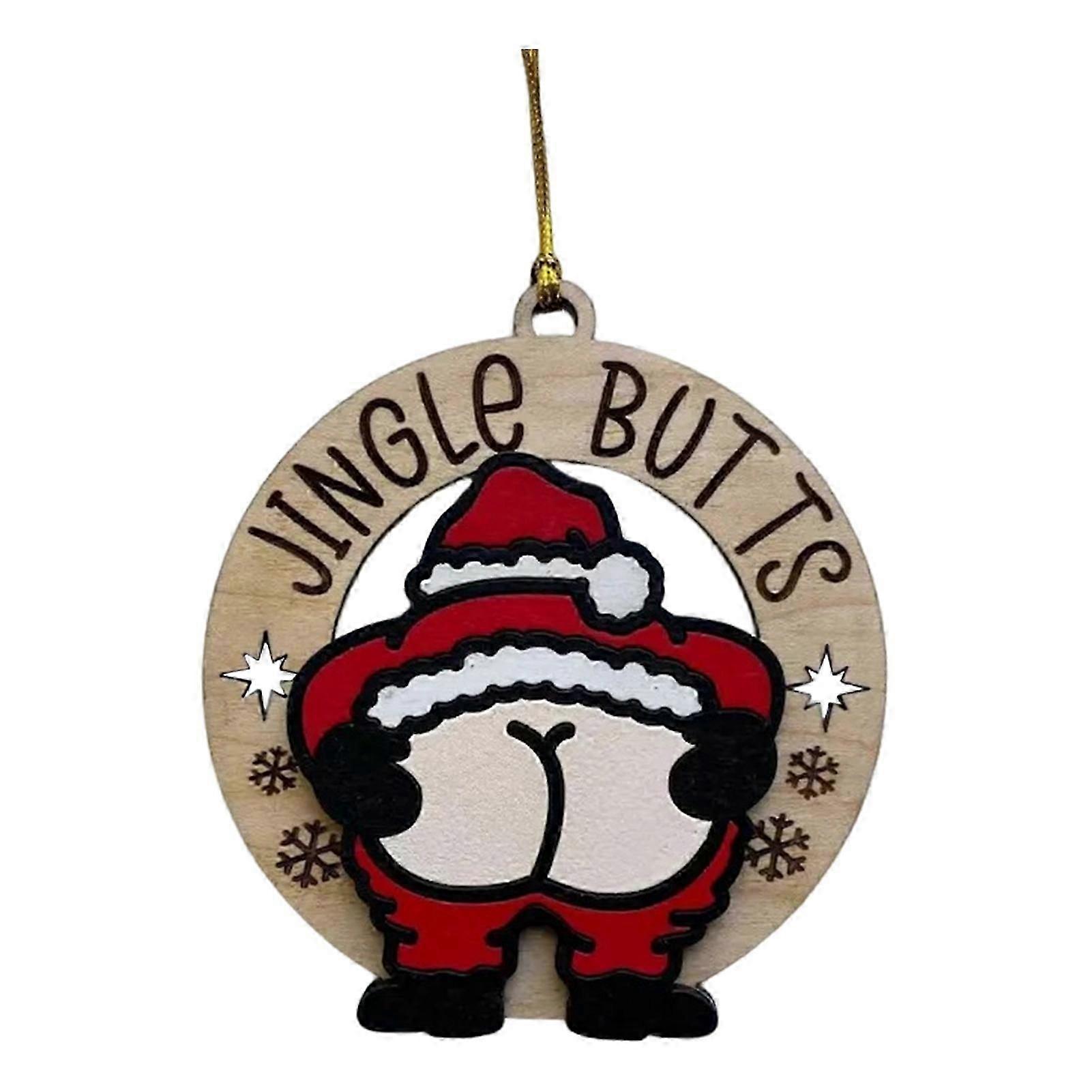 Funny Christmas Ornaments Naughty Santa Snowman Reindeer Pendant Christmas Tree Wooden Hanging Decorations for Holiday Decor
