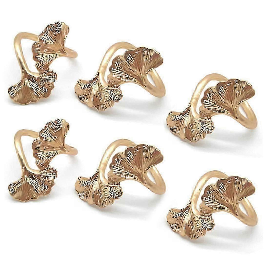 Ginkgo Leaf Napkin Rings,Metal Napkin Holders for Wedding Party and Daily Use,Complement to Your Dinner Table Decor