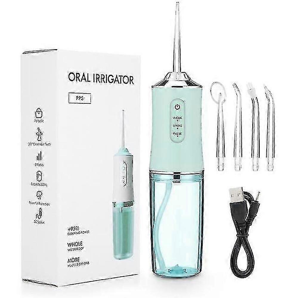 Portable USB Rechargeable Oral Irrigator with 4 Jet Tips, 220ml Tank, 3 Modes, and IPX7 Rating