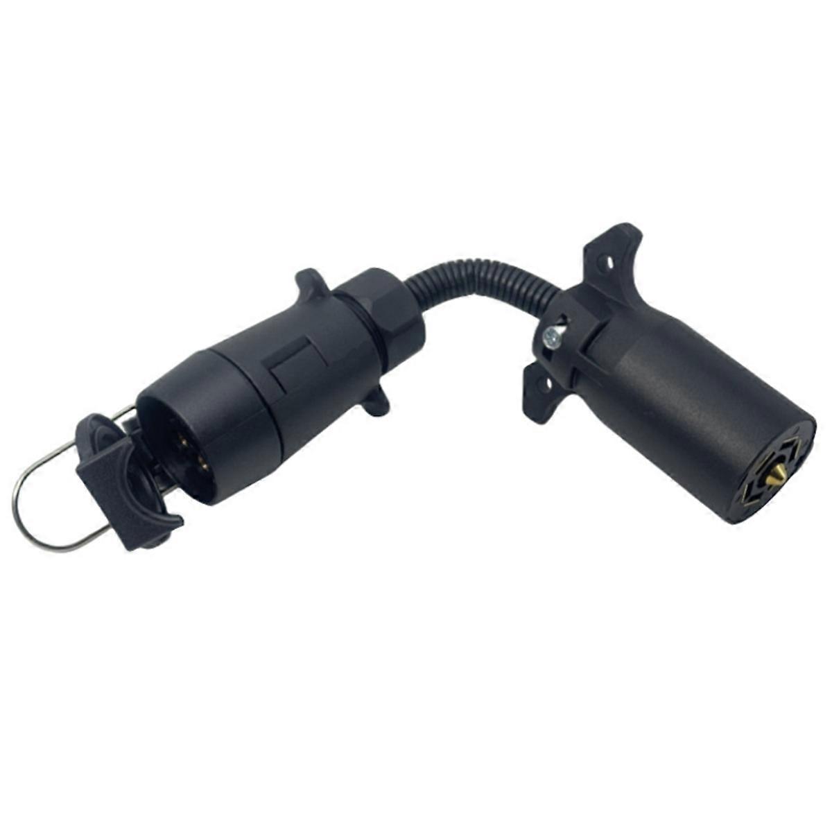 Trailer 7 Pin Round Socket Female Plug to 7 Way Blade Trailer Adapter