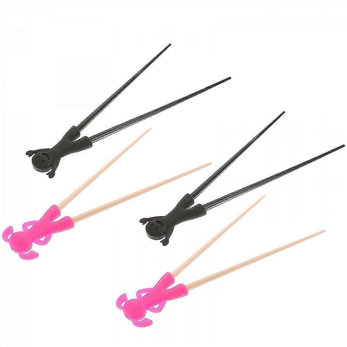 Kids Chopsticks Training Chopsticks Children for Children's Party Assorted Color Silicone and for Brain Development 4 Pairs