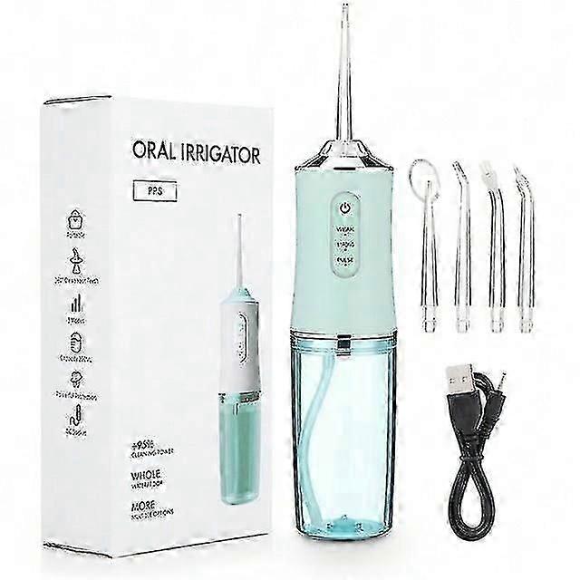 Portable USB Rechargeable Water Flosser with 4 Jet Tips, 3 Modes and IPX7 Rating for Effective Oral Care