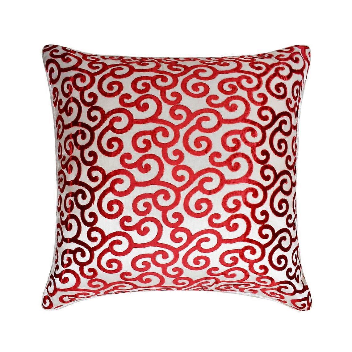 HomeCentric Cayenne Red Shams, 24x24 inch, Pack of 2, Square Burnout Velvet, Compatible with Easter décor