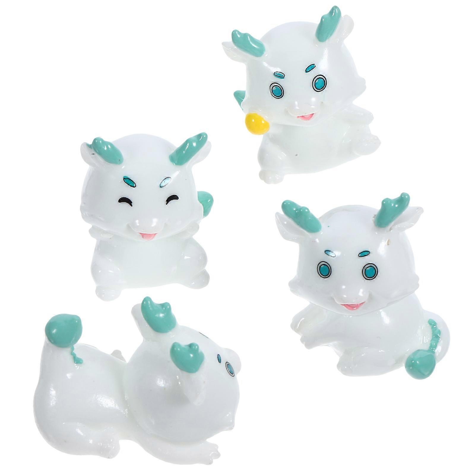 Assorted Color Resin Dragon Statues for Decoration 16Pcs Miniature Craft Set