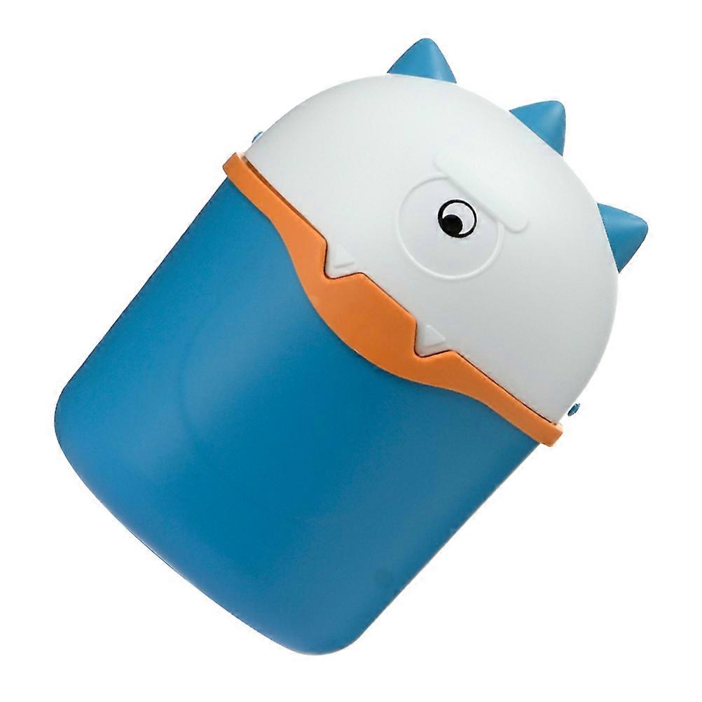 Small Desk Trash Can For Home Office Use Cartoon Garbage Bin Blue 1Set