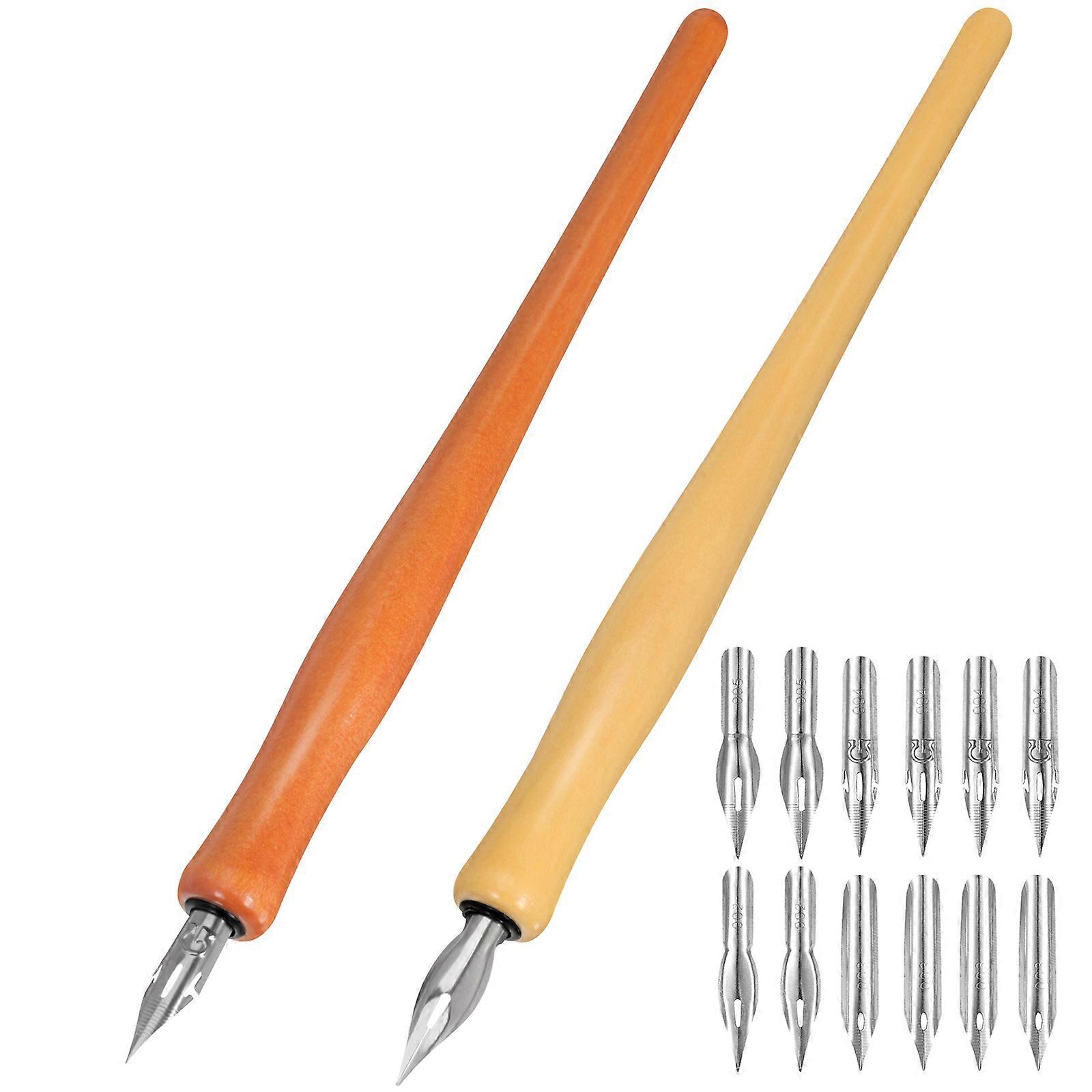 Artistic Calligraphy Dip Pen Set for Home Use with 5 Vintage Handmade Pens