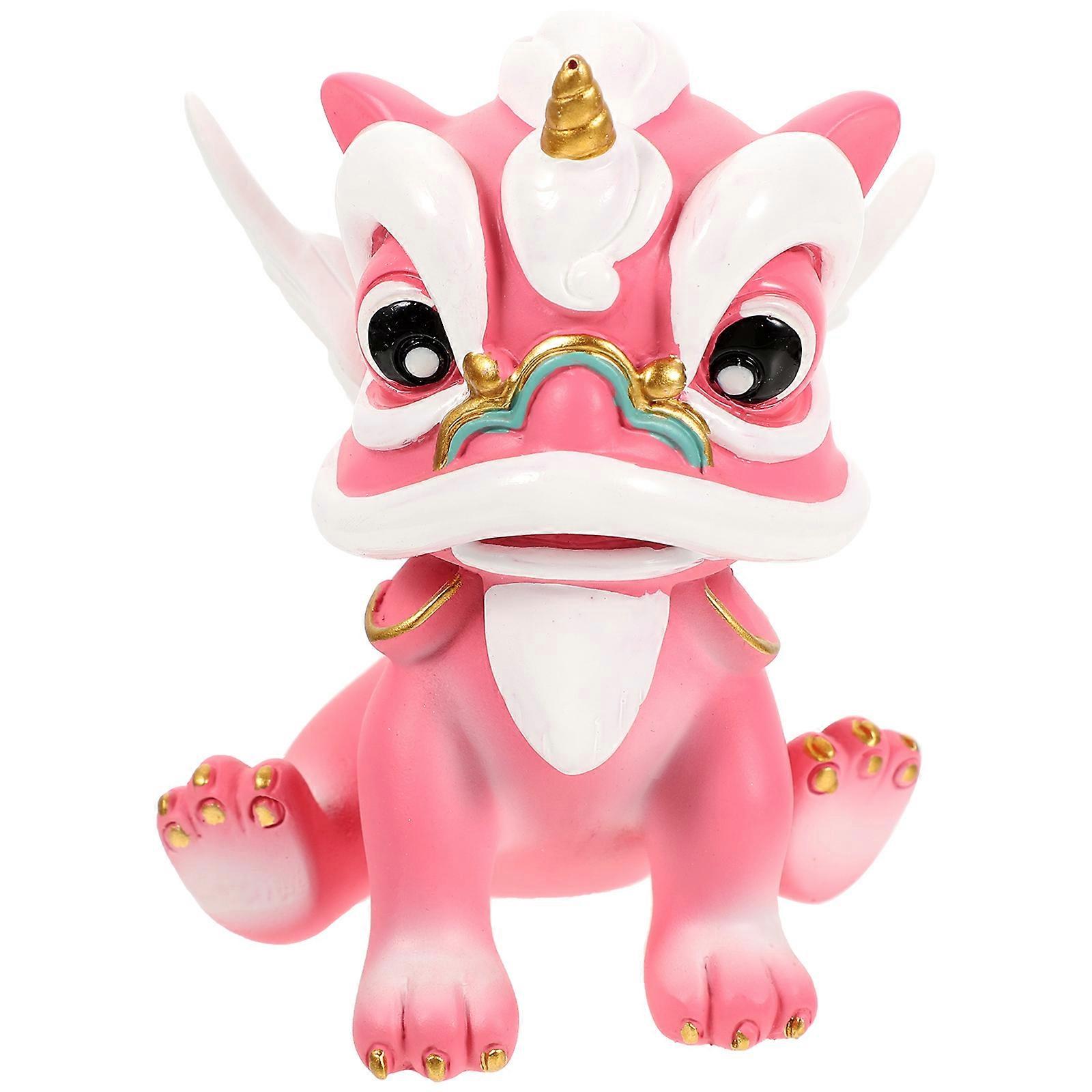 Resin Lion Adornment for Office with 4Pcs Lion Model Set