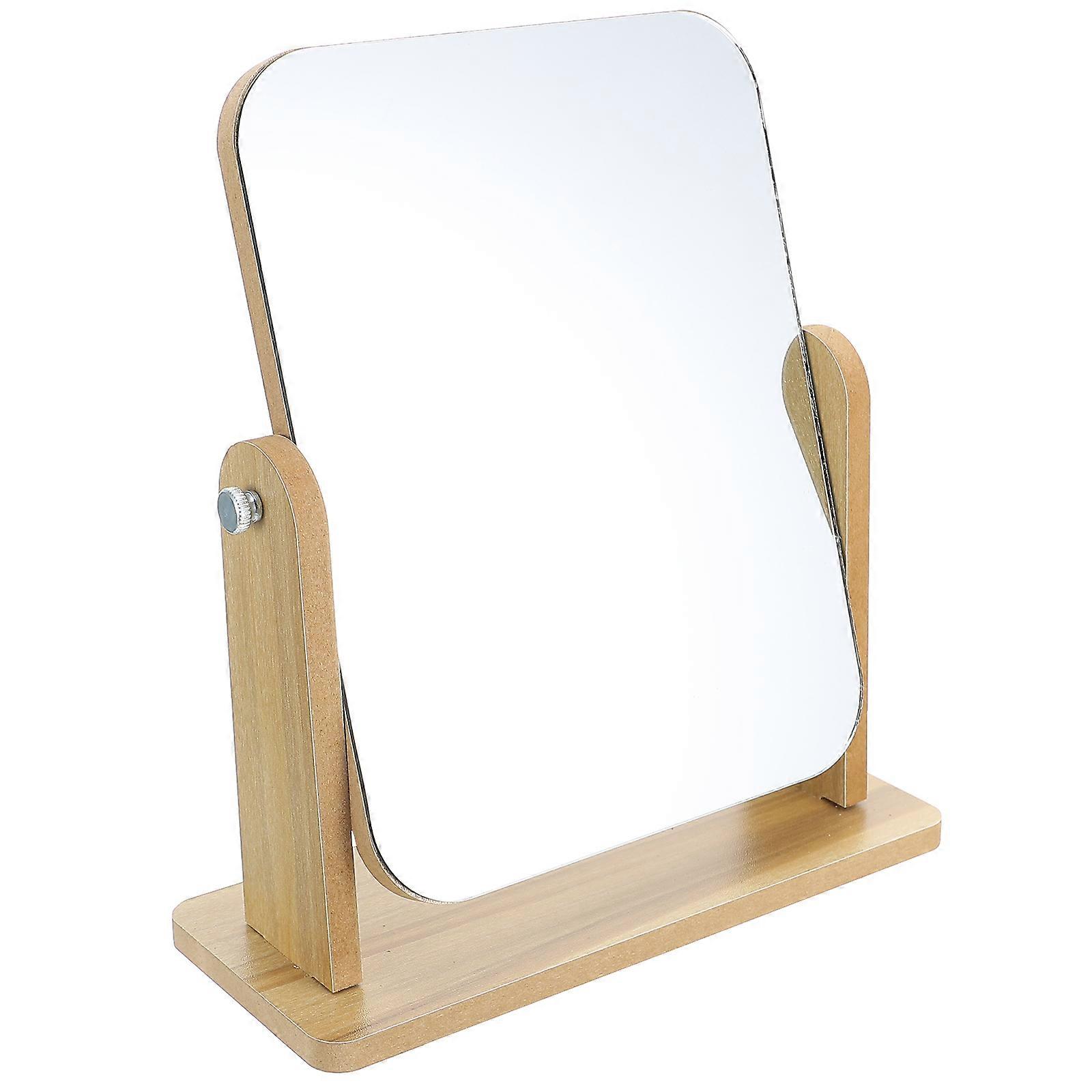 Tabletop Mirror With Stand Vanity Accessories For Dressing Tables Square Modern Design Glass Material 1Pack