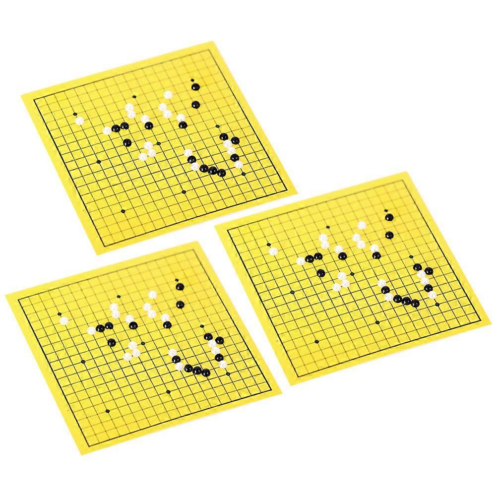 Yellow Miniature Chess Model Toy for Display 3Sets Mini Decor