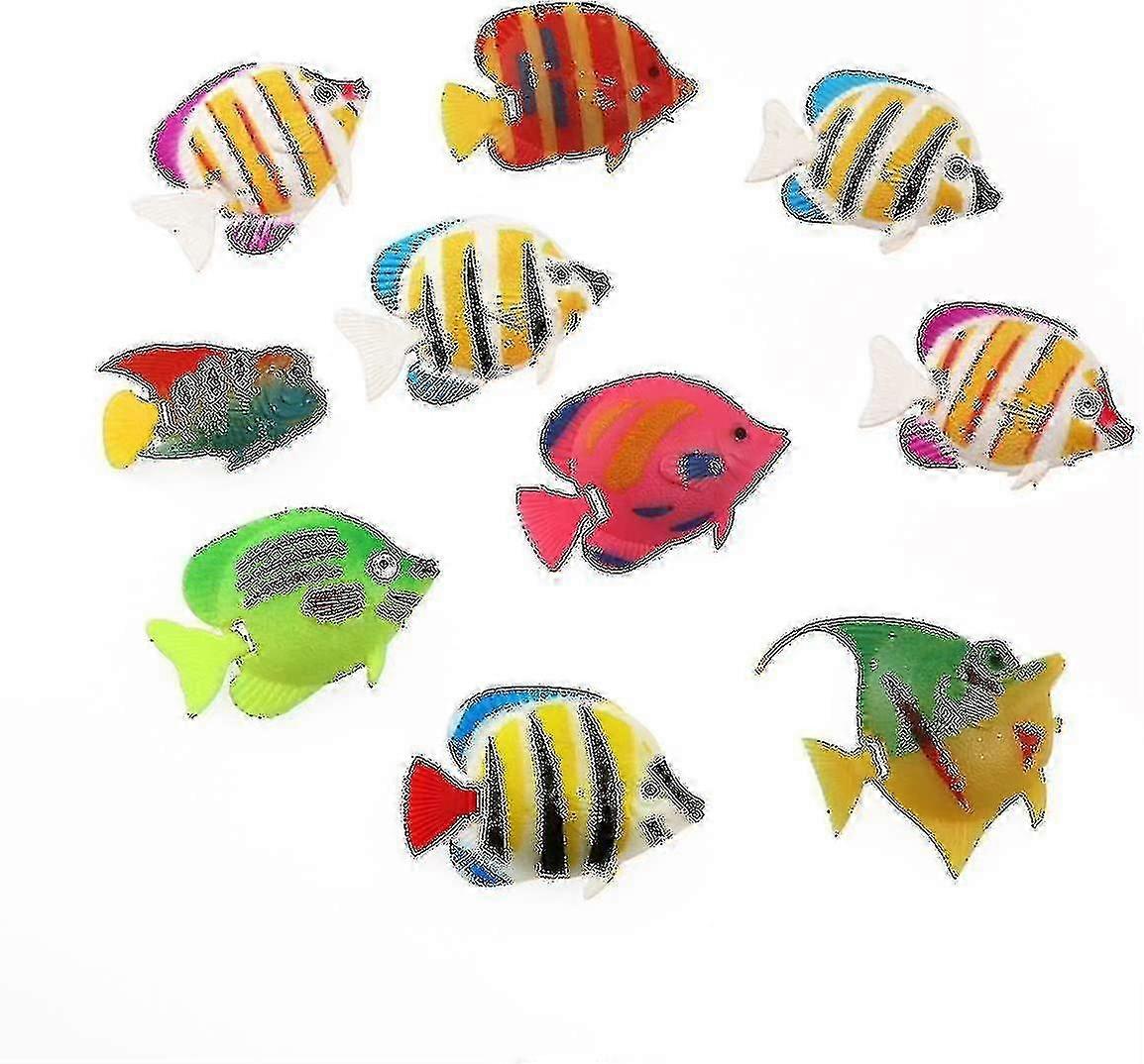 2025 Plastic Artificial Fish For Aquarium Fish Tank Decor-10pcs(random Color Pattern)
