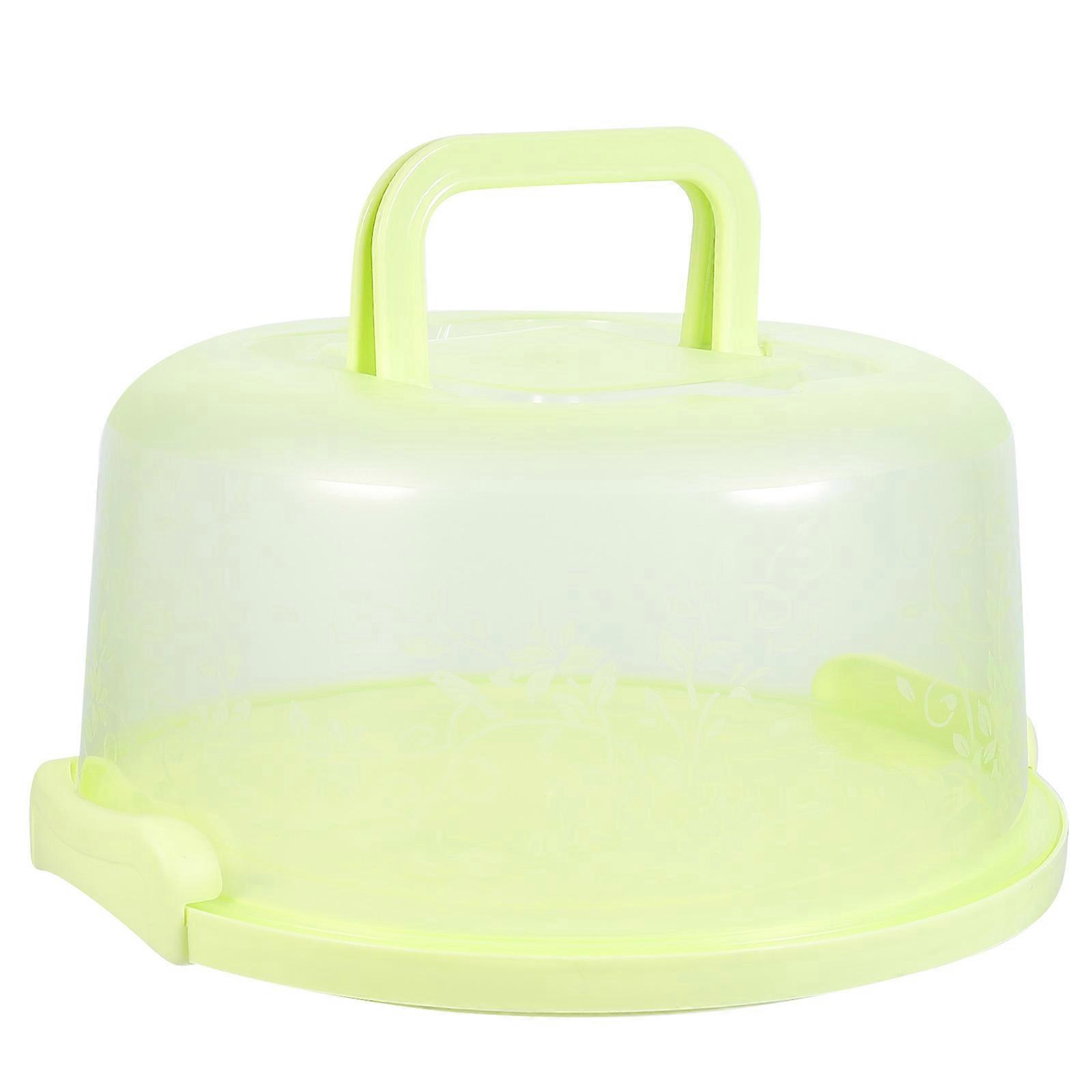 Round Cake Holder Yellow PP Featuring Fresh-Keeping Design for Bakery Cupcake Box Storage