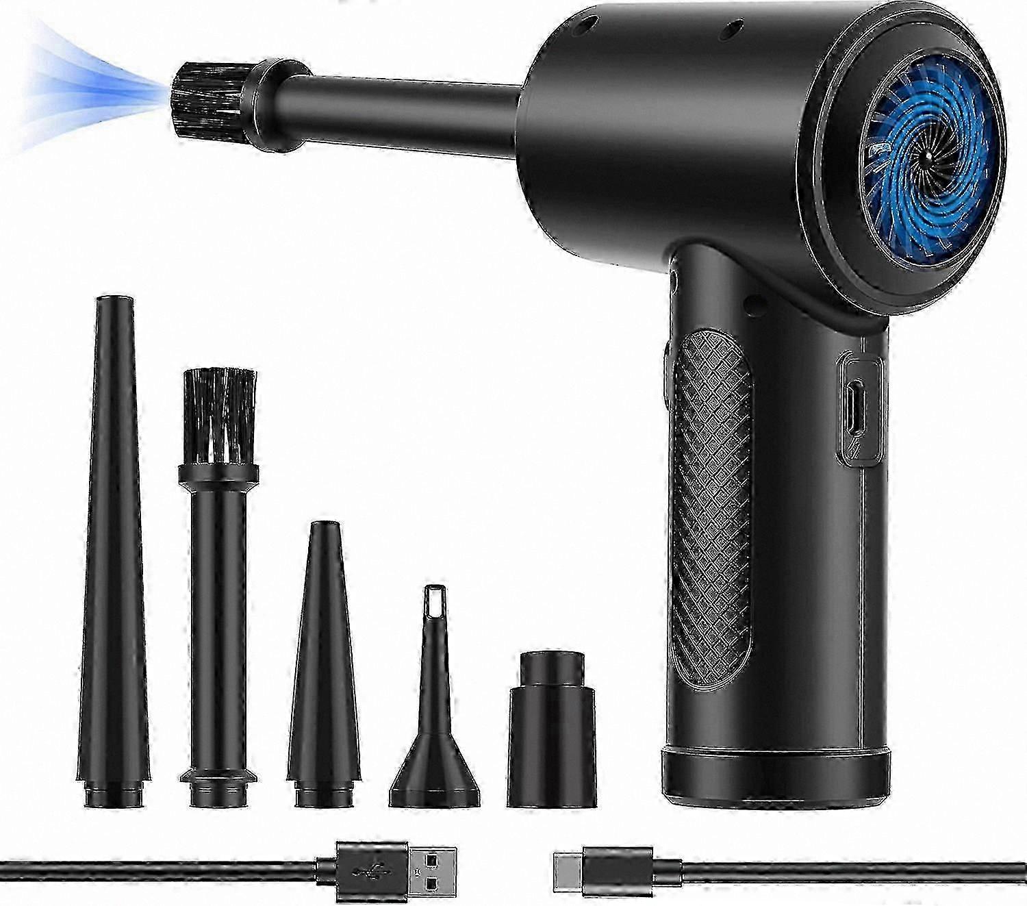 Portable Electric Air Duster with LED Light, 3-Speed Adjustable, Rechargeable 6000mAh Battery, Cordless Design for Versatile Cleaning Tasks