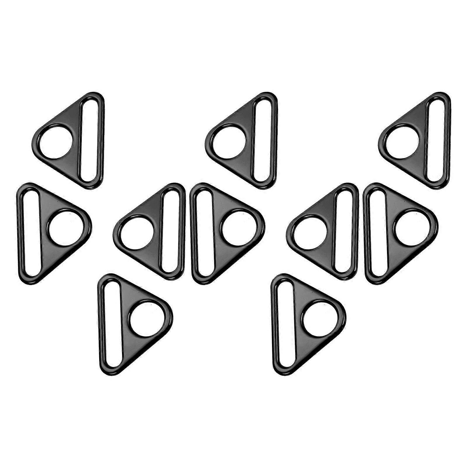 10Pcs Decorative Bag Shoulder Strap Buckles For DIY Projects With Connecting Function In Black Color