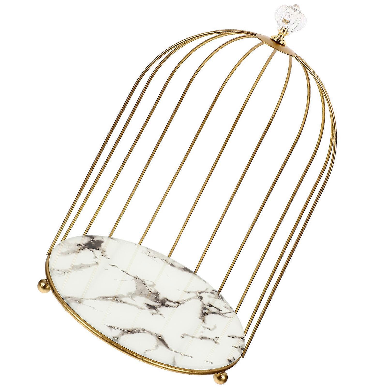 Cosmetics Storage Stand Iron Makeup Display Rack for 2Pcs White Organizer