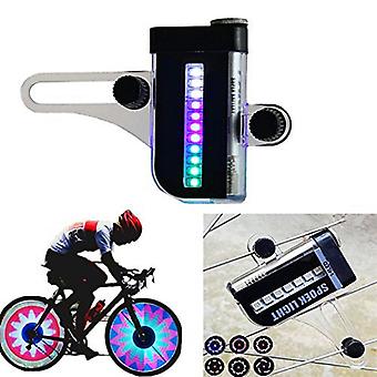 Veeki Two Sides 14 LED Color Motorcycle Bicycle Bicycle Wheel Signal Light Tire Spoke Light With 30 Patterns, Bicycle Accessories