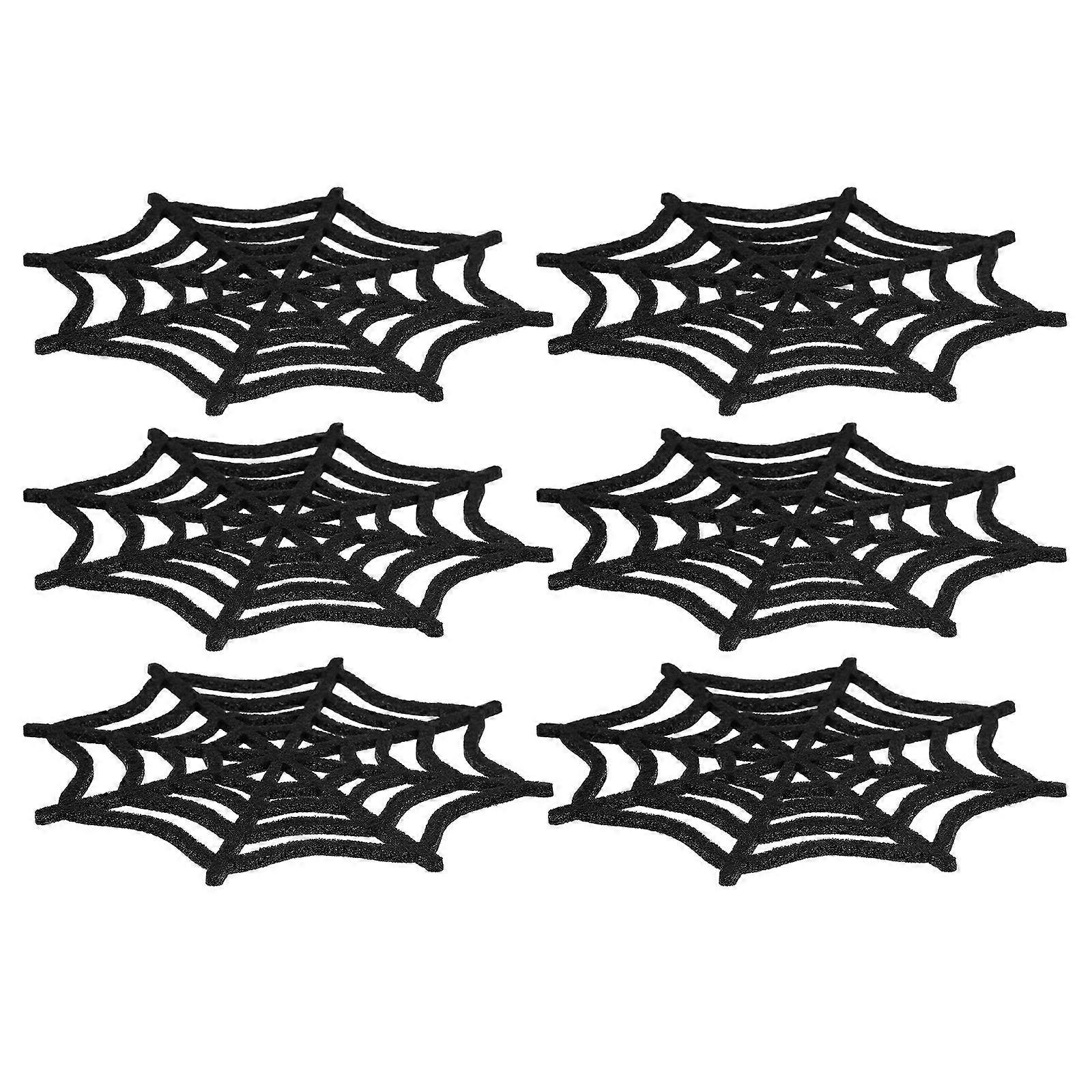 Felt Halloween Spider Web Coasters Cup Coasters for Home Use 24Pcs
