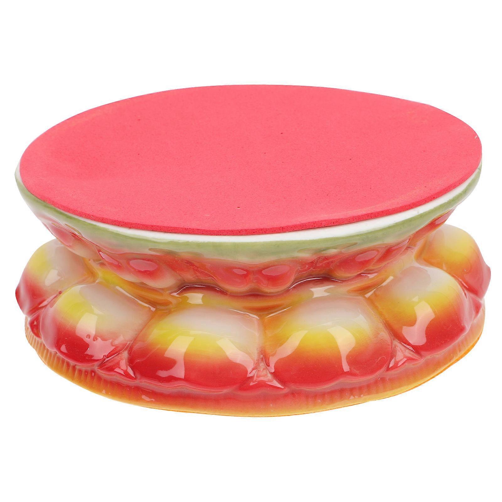 Unique Shape Lotus Base Ceramic Statue Support for Religious Ceremony Decoration 1Pcs