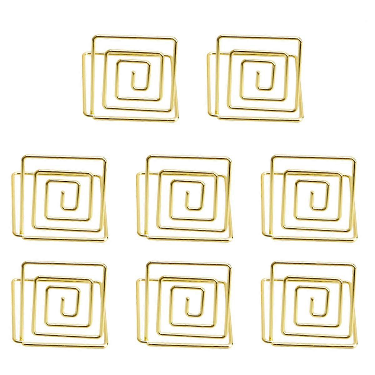 Elegant Table Placecard Holder With Memo Clip For Weddings And Parties Golden Square Design 16Pcs