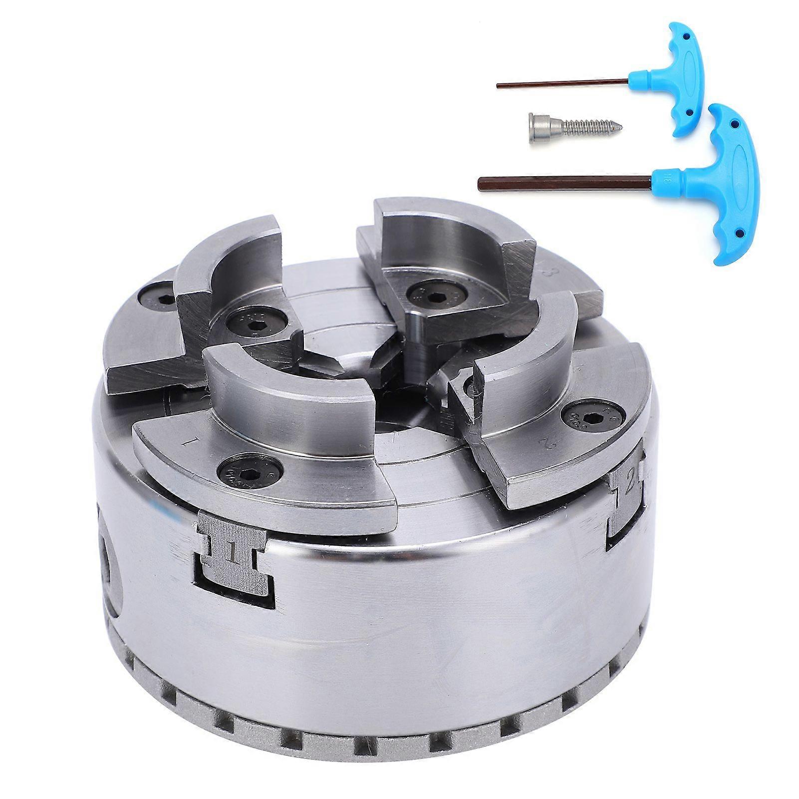 3.75in Lathe Chuck 4Jaw SelfCentering Adjustment Woodworking Screwdriver Accessories KP96