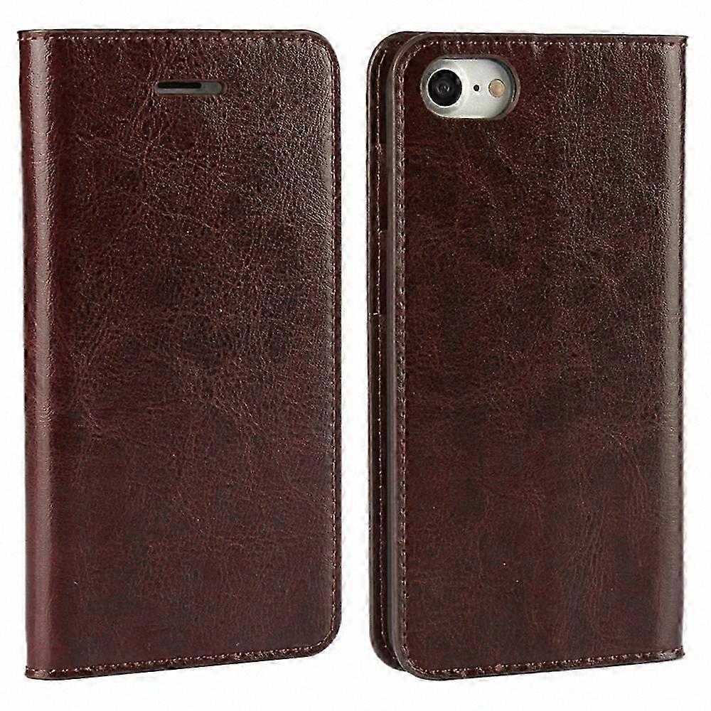 4.7 Inch Genuine Leather Wallet Case with Oiled Edging for SE 2020/SE 2022/8/7