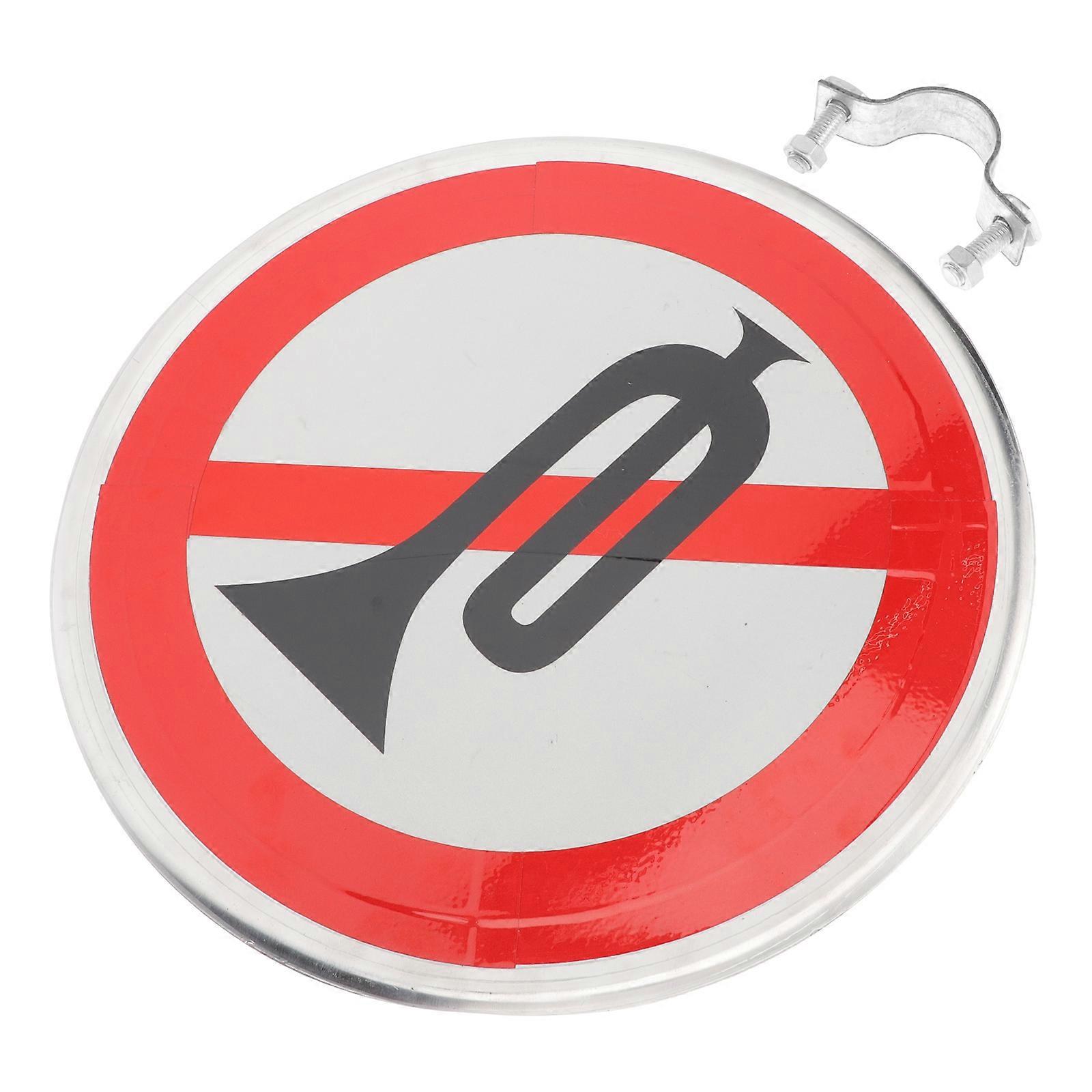 Yard No Horn Sign Reflective Warning Sign Decoration 2Pcs Included
