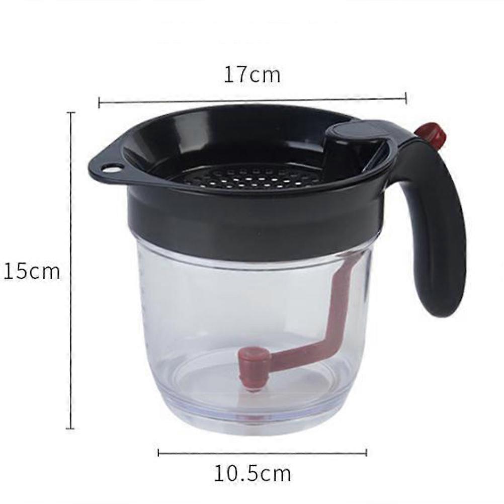 Fat Separator 2Pcs Creative Grease Separating Cup Black for Restaurant Use with Food Residue Filtration Function