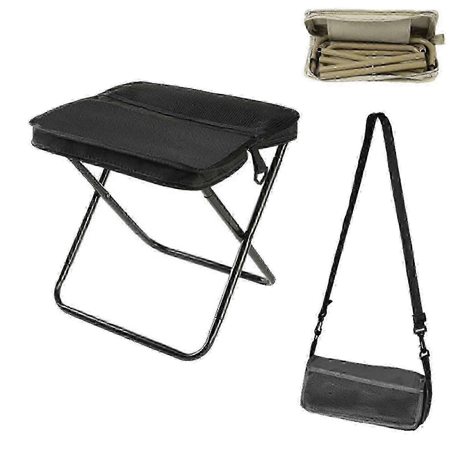 Foldable Backpack Stool Portable Lightweight Camping Chair for Hiking, Fishing & Picnics with Carry Bag - KM